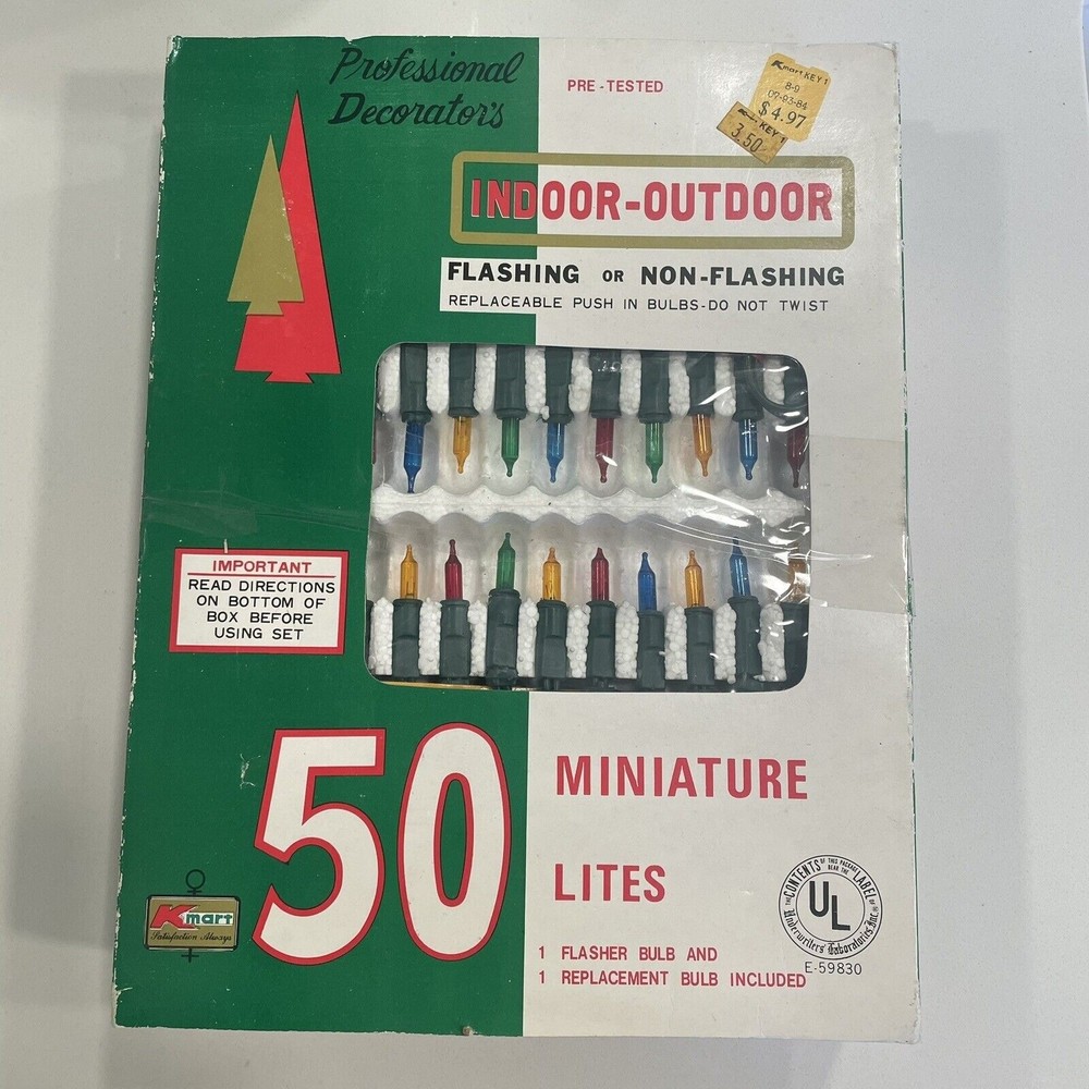 Vintage KMART  Miniature Lites Lamps  Multi Color 2 Pack  K Mart Christmas